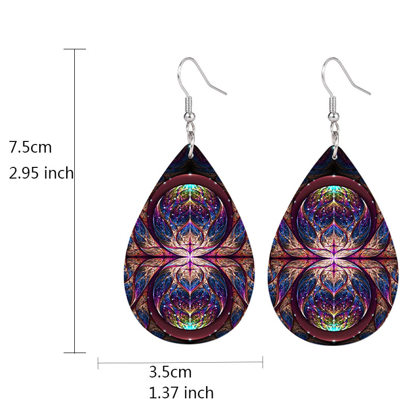 Colorful Bohemian Mystery Earring Impression Painting Dangle Earrings